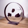Sculpture abstraite métal violet