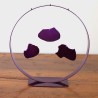 Sculpture abstraite métal violet