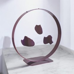 Sculpture abstraite métal violet