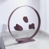 Sculpture abstraite métal violet