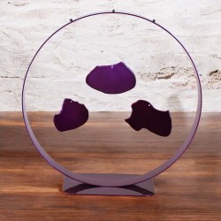 Sculpture abstraite métal violet