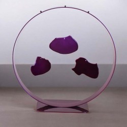Sculpture abstraite métal violet
