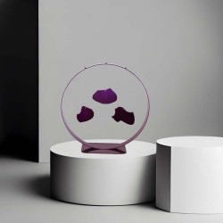 Sculpture abstraite métal violet