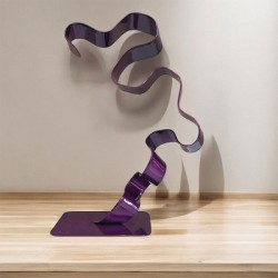 sculpture ruban torsadé violet
