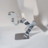 sculpture métal ruban torsadé chrome