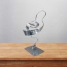 sculpture métal ruban torsadé chrome