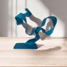 sculpture métal ruban torsadé turquoise
