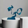 sculpture métal ruban torsadé turquoise