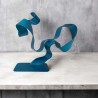 sculpture métal ruban torsadé turquoise