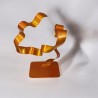 sculpture abstraite métal orange