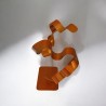 sculpture abstraite métal orange