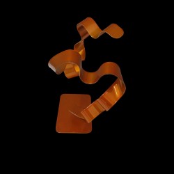 sculpture abstraite métal orange