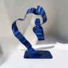 sculpture abstraite métal bleu marine