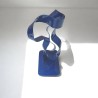 sculpture abstraite métal bleu marine