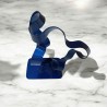 sculpture abstraite métal bleu marine