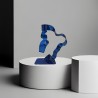 sculpture abstraite métal bleu marine