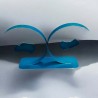 sculpture abstraite métal bleu turquoise