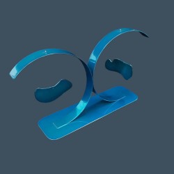 sculpture abstraite métal bleu turquoise
