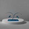 sculpture abstraite métal bleu turquoise