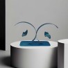sculpture abstraite métal bleu turquoise