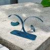 sculpture abstraite métal bleu turquoise