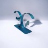 sculpture abstraite métal bleu turquoise