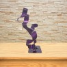 sculpture abstraite métal violet