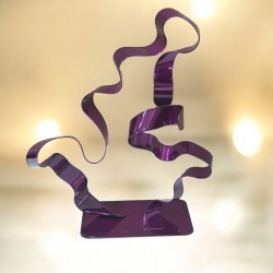 sculpture abstraite métal violet