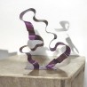 sculpture abstraite métal violet