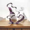 sculpture abstraite métal violet