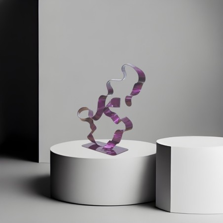 sculpture abstraite métal violet sculpture abstraite métal violet