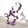 sculpture abstraite métal violet