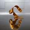 sculpture abstraite métal orange