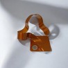 sculpture abstraite métal orange