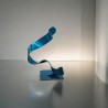 Sculpture abstraite en métal bleu turquoise