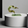 sculpture abstraite en métal vert anis