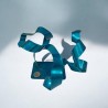 sculpture abstraite en métal bleu turquoise