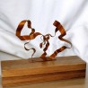 sculpture abstraite en métal orange