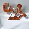 sculpture abstraite en métal orange