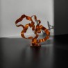 sculpture abstraite en métal orange