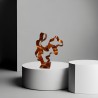 sculpture abstraite en métal orange