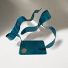 sculpture abstraite métal bleu turquoise