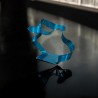 sculpture abstraite métal bleu turquoise