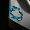 sculpture abstraite métal bleu turquoise
