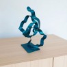 sculpture abstraite métal bleu turquoise