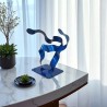 sculpture abstraite métal bleu