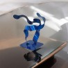 sculpture abstraite métal bleu