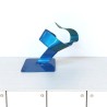 sculpture abstraite métal bleu marine et turquoise