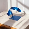 sculpture abstraite métal bleu marine