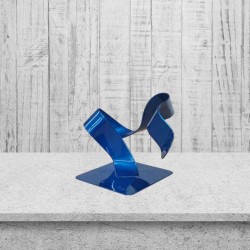 sculpture abstraite métal bleu marine